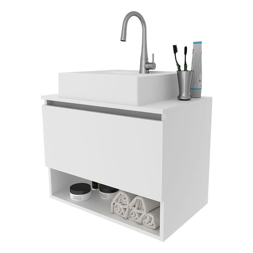Balcão Gabinete Suspenso para Banheiro BN3606 Branco - Tecnomobili