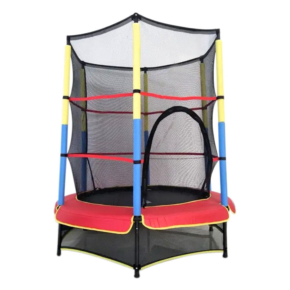 Cama Elástica Pequena Play & Fun Colorida 1,38mx1,63m