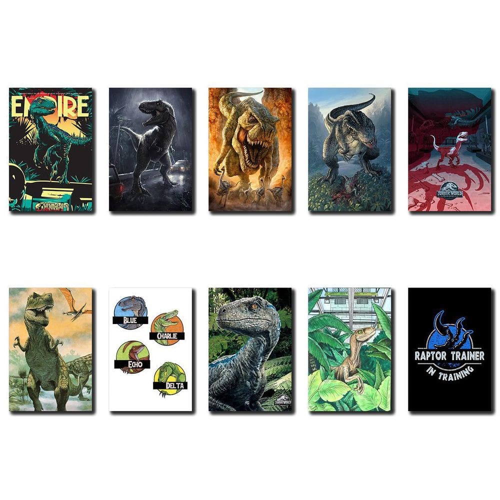 Kit 10 Placas Decorativas Dinossauro