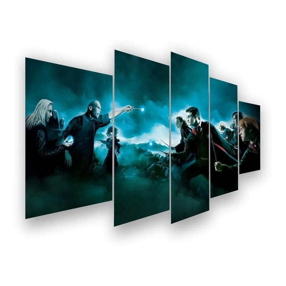 Quadro Mosaico 5 Peças Harry Potter Hd Ultra