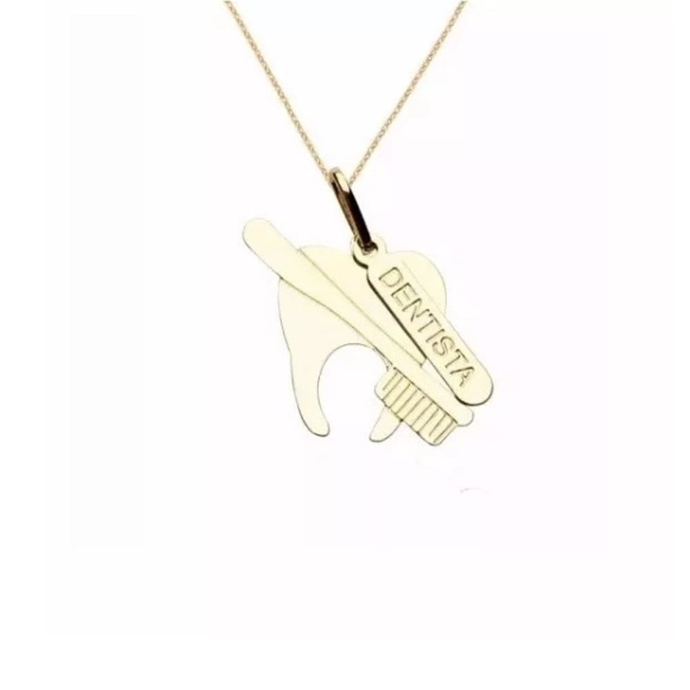 Colar Cordão Dentista Odontologia Folheado Ouro 18k