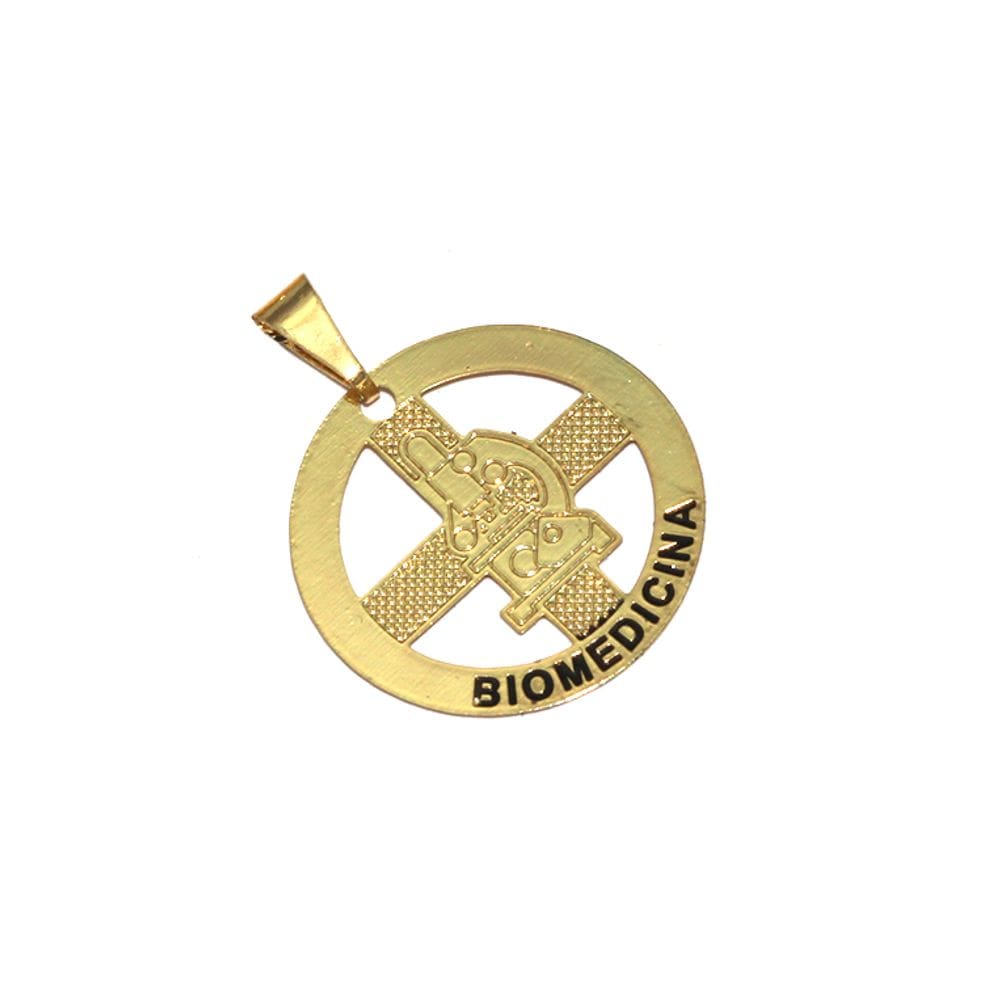 Pingente Minha Profissão Biomedicina Folheado Ouro 18k