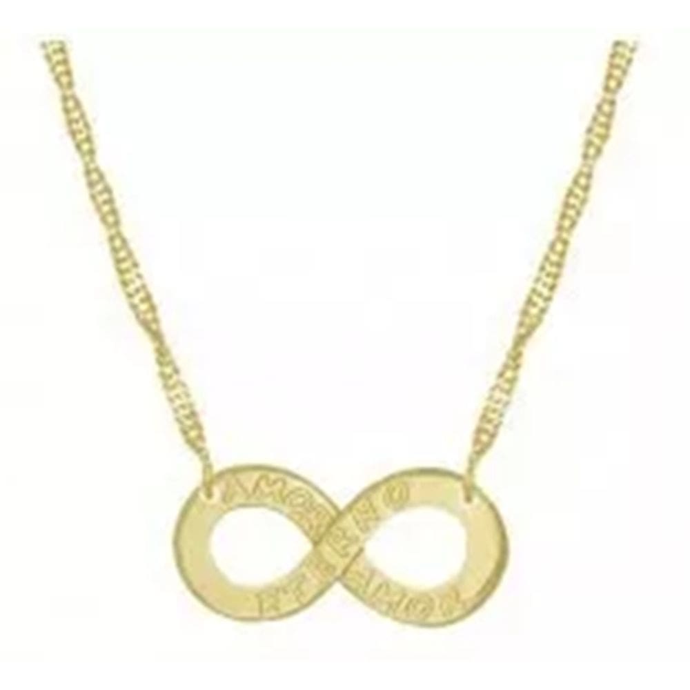 Colar Cordão Gargantilha Infinito Folheado 18k