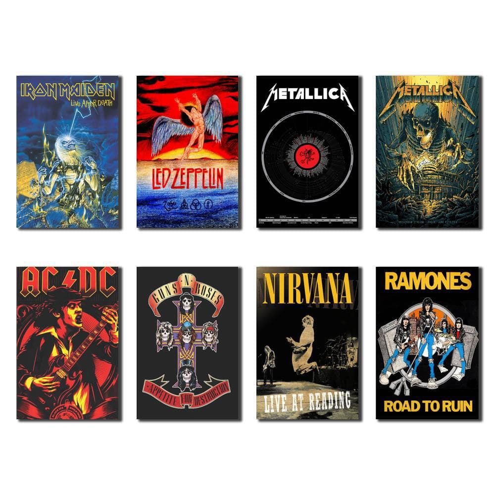 Kit 6 Placas Decorativas Rock