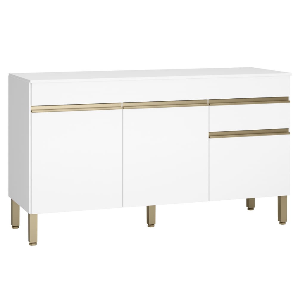 Balcão com Tampo e 3 Portas Leicester Supremo