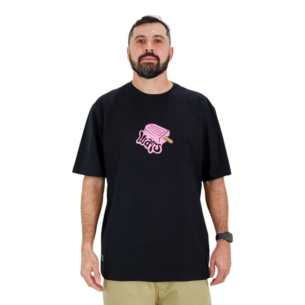 Camiseta Masculina Wats Sorvete Preta