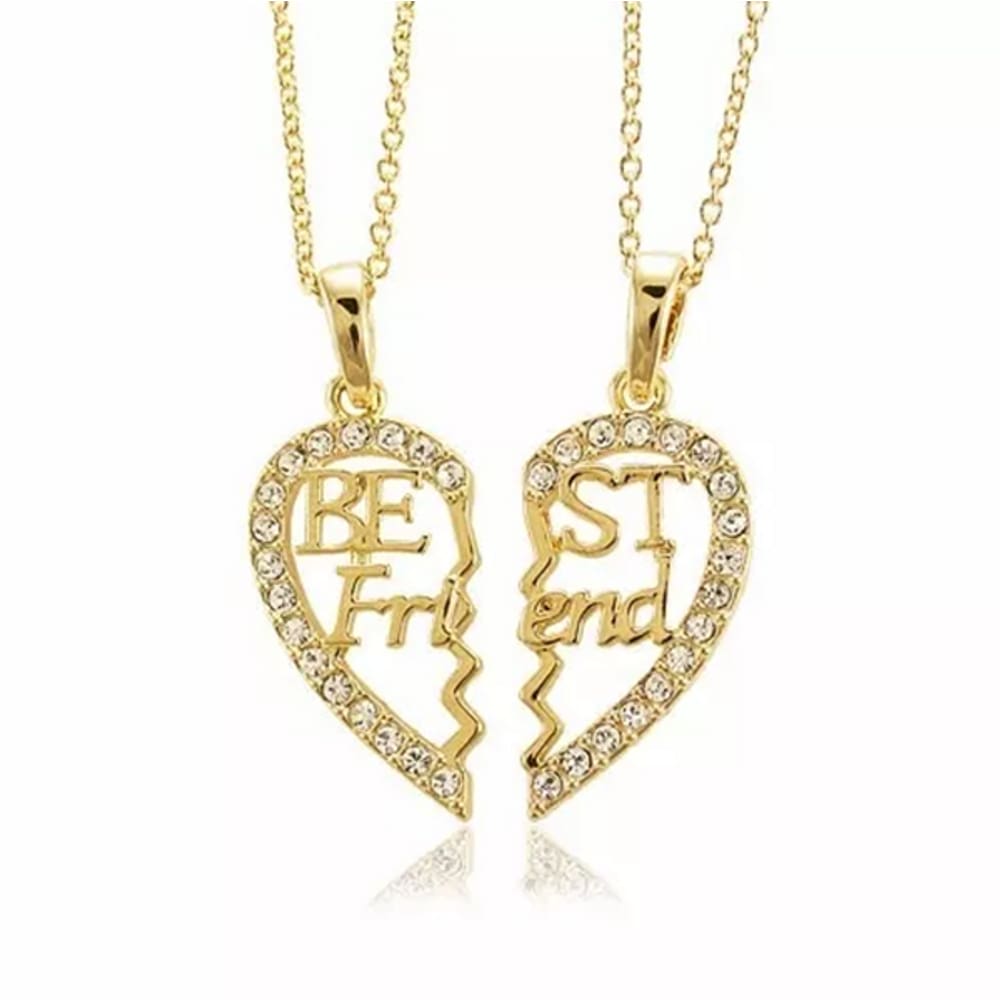 Colar Cordão Amigas Best Friends Forever Folheado