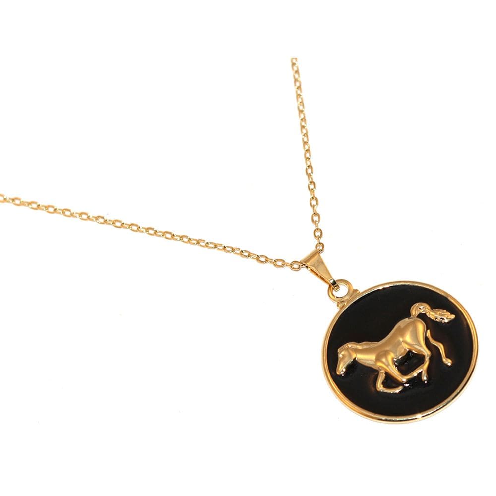 Colar Cordão Country Medalha Cavalo Folheado Ouro 18k