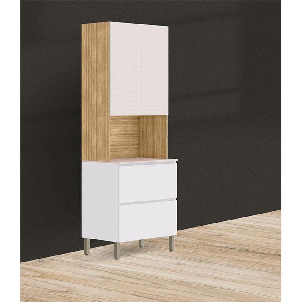Armário Paneleiro 3 Portas 1 Gaveta Ambiente Art Freijó Ártico Soft – Kits Paraná