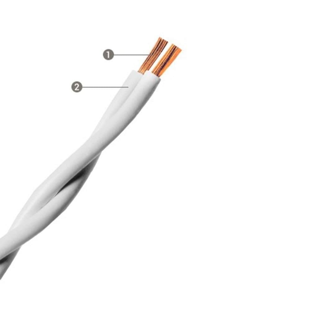 Cordão Torcido Corfio 2x1,50mmx100m Rolo 300V Branco