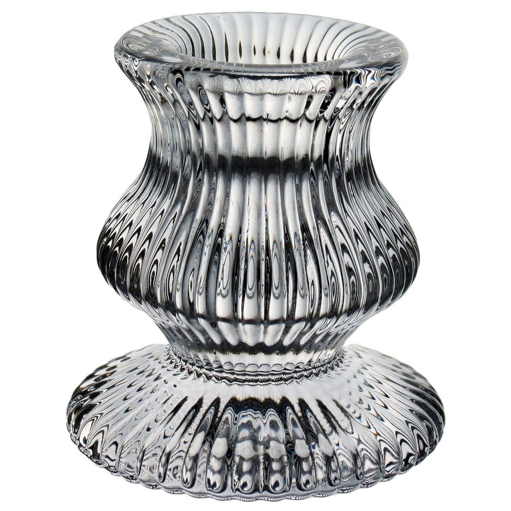 PORTA VELA CASTIÇAL DECORATIVO REDONDO HOME&CO VIDRO 6x5x5cm TRANSPARENTE