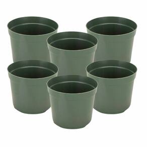 KIT C/6 Vaso Plantio P13 (900 ML) Verde Musgo INJEPLASTEC