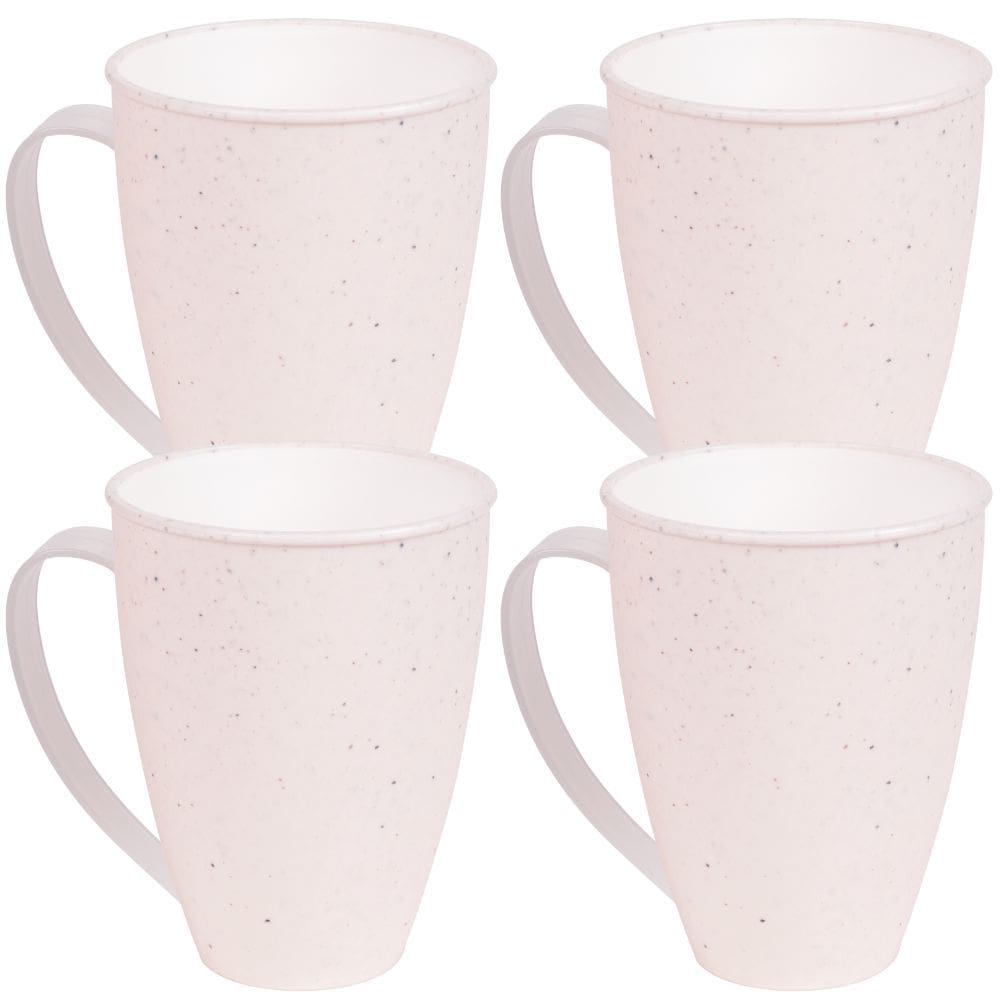 Caneca de plástico 360ml Gourmet marmorizado com 4 unidades Plasutil ref.340