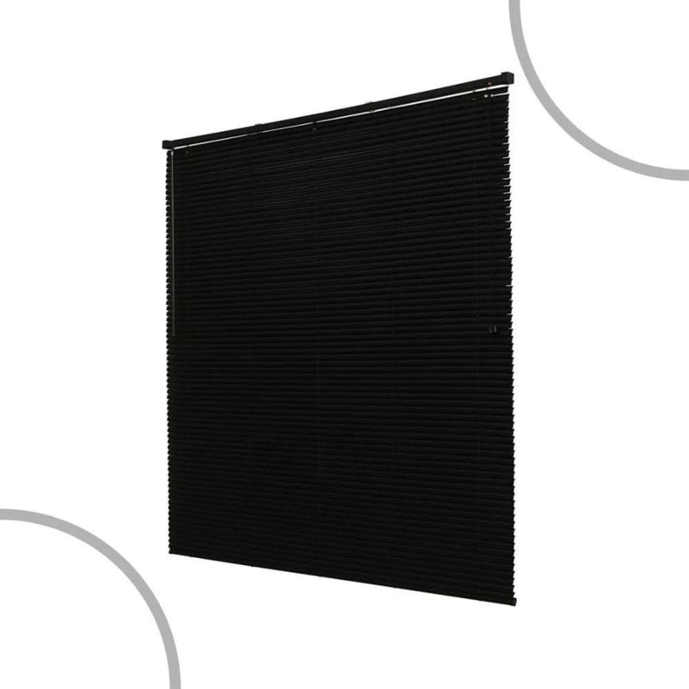 Persiana Horizontal De Pvc- 1,20x1,60m Cortina Off Blackout Preto