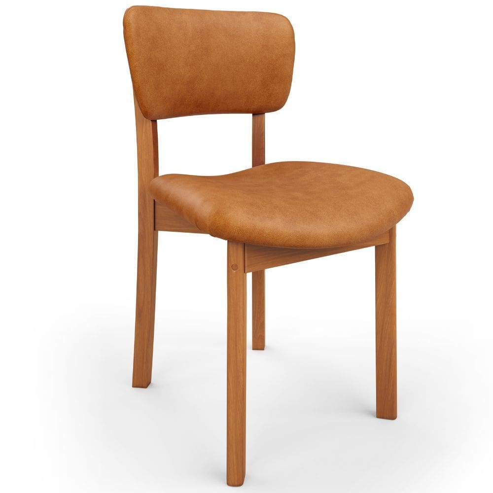 Cadeira Para Sala de Jantar Cozinha Living Estofada Dara L02 Couríssimo Canela - Lyam Decor