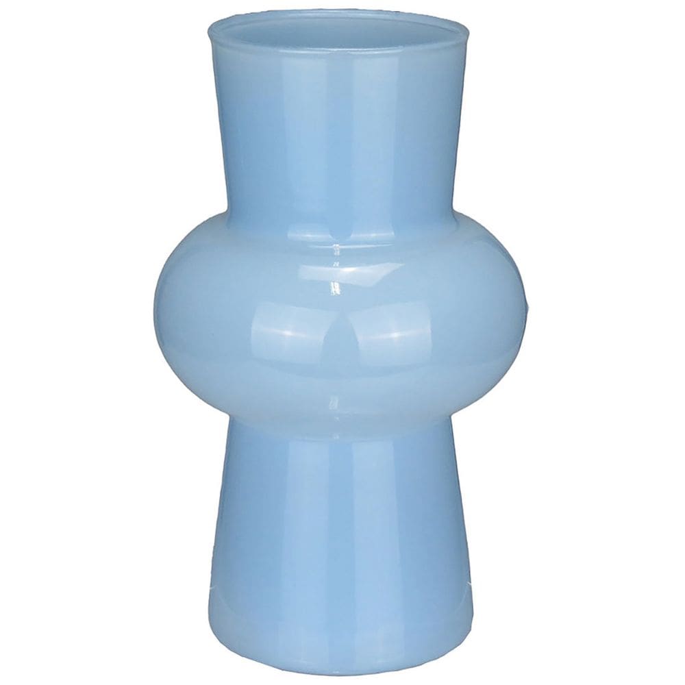 VASO DECORATIVO ENFEITE CASA ELIPSE HOME&CO LEITOSO VIDRO 20x12x12cm AZUL