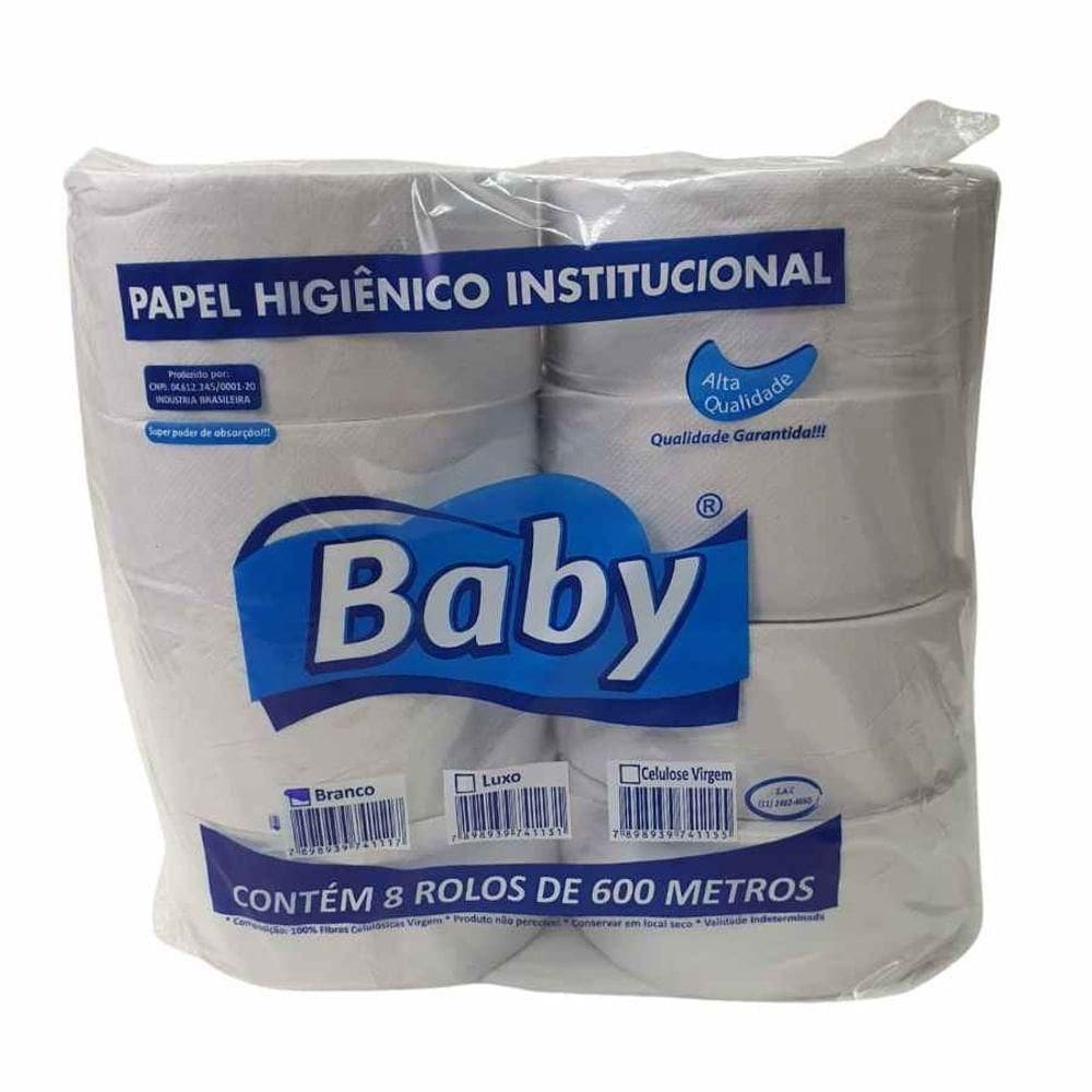Papel Higiênico Rolão Branco Baby Big Com 8 Un