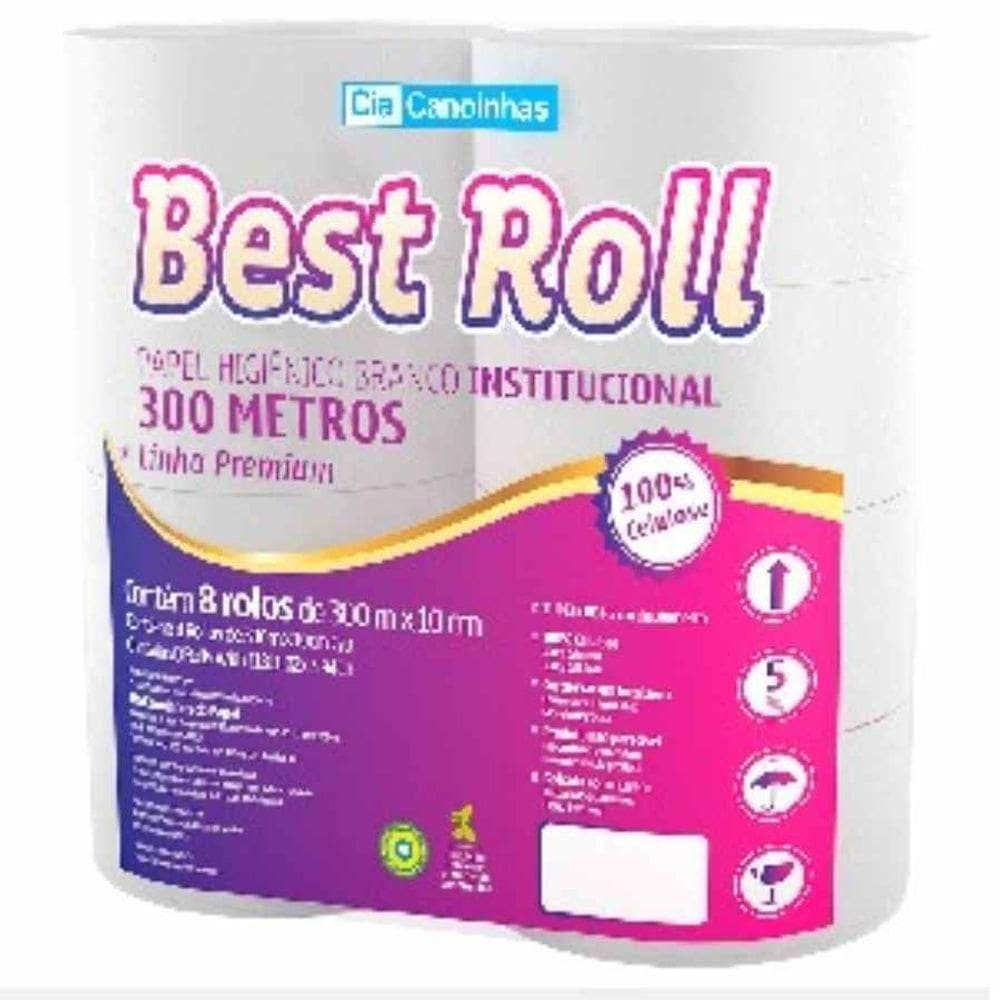 Papel Higienico 300 Metros Com 8 Un Best Roll Canoinhas