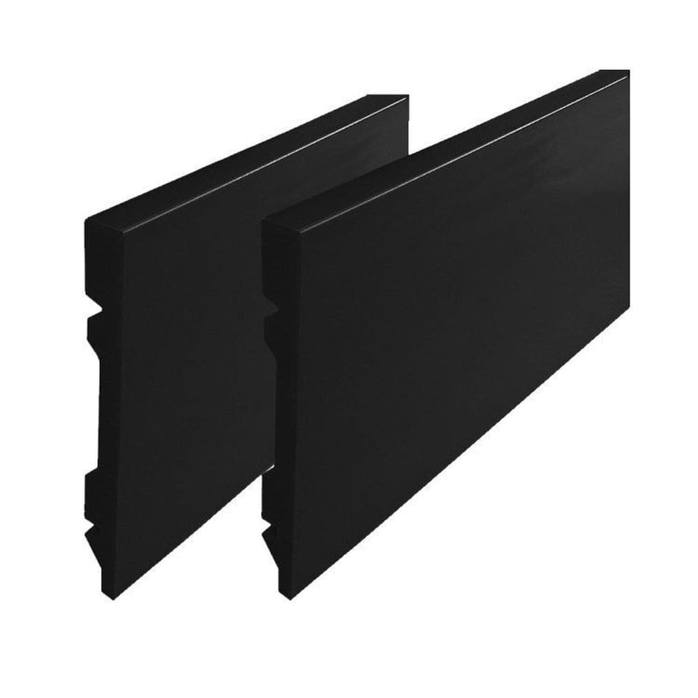 Kit com 20 Barras Rodapé de Poliestireno Preto Liso 15cm X 15mm Metro Linear Casa Grassi 7,2m Preto