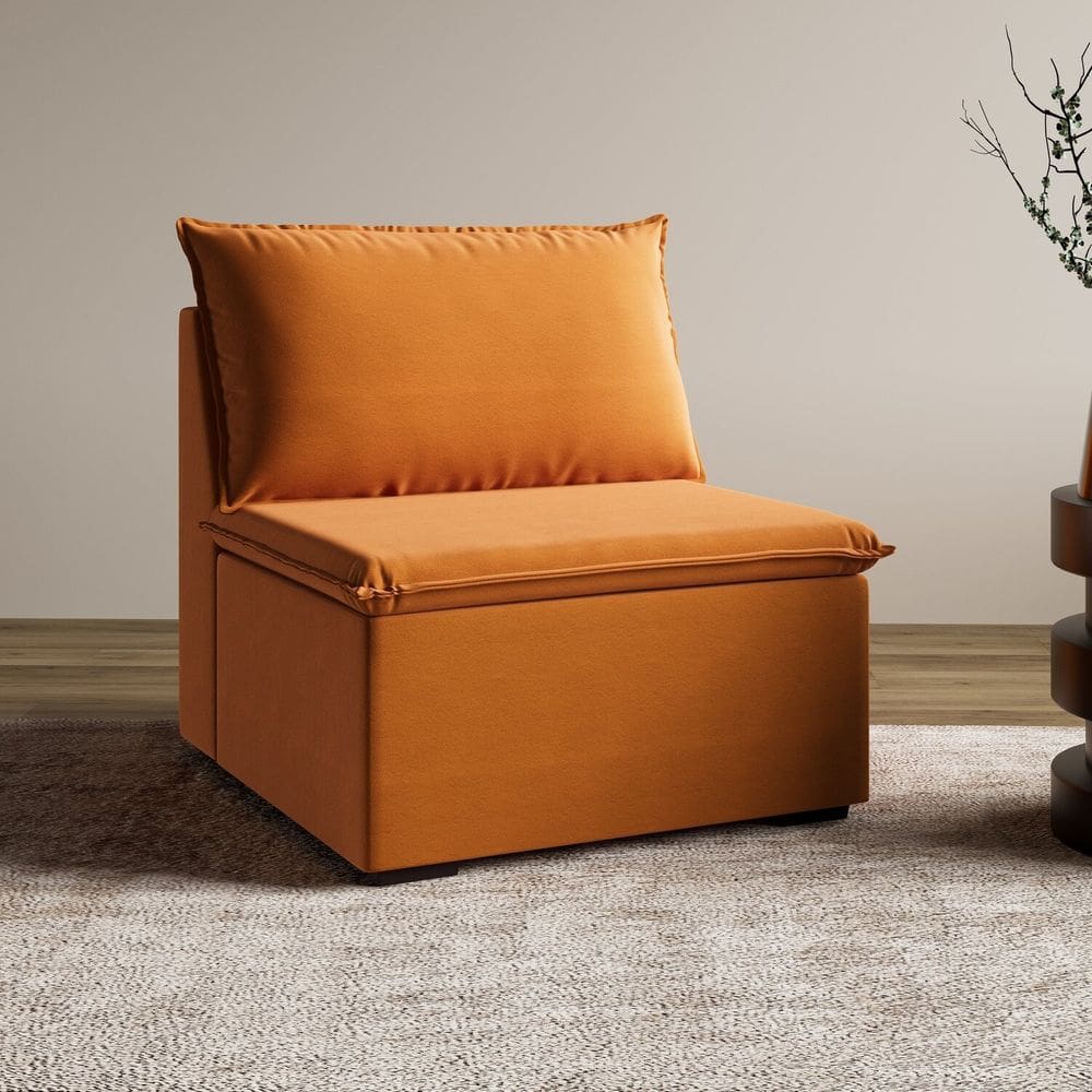 Sofá Modular Central 85cm Zen Cabecasa Madeiramadeira Mostarda