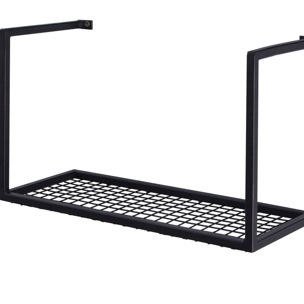 Nicho Prateleira de Ferro Estilo Industrial Organizador Aço Angra 36x15cm Preto
