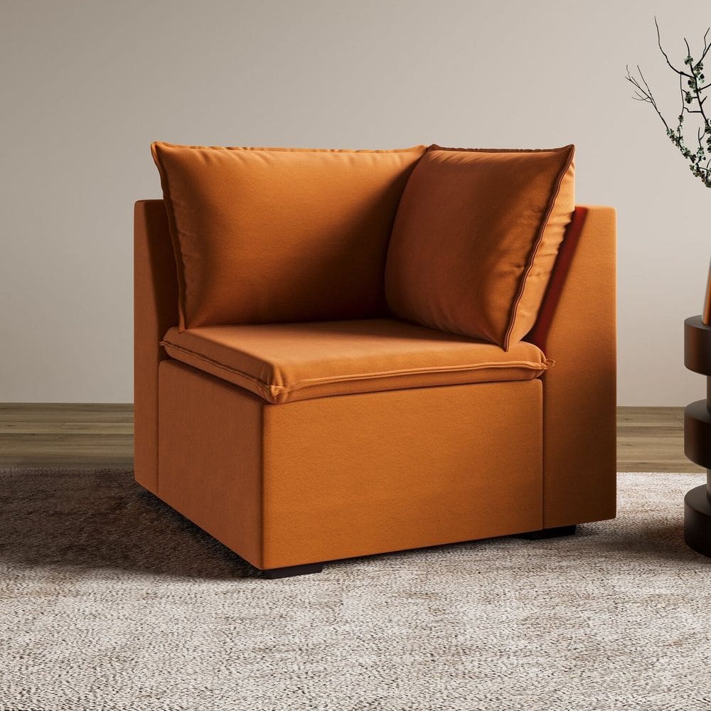 Sofá Modular de Canto 90cm Zen Cabecasa Madeiramadeira Mostarda