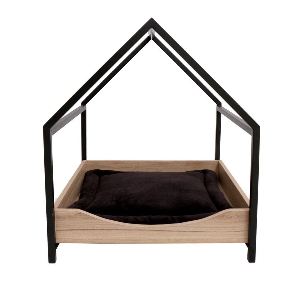Casa Pet Cat/dog Porte Pequeno Est Cx Preto/Amadeirado