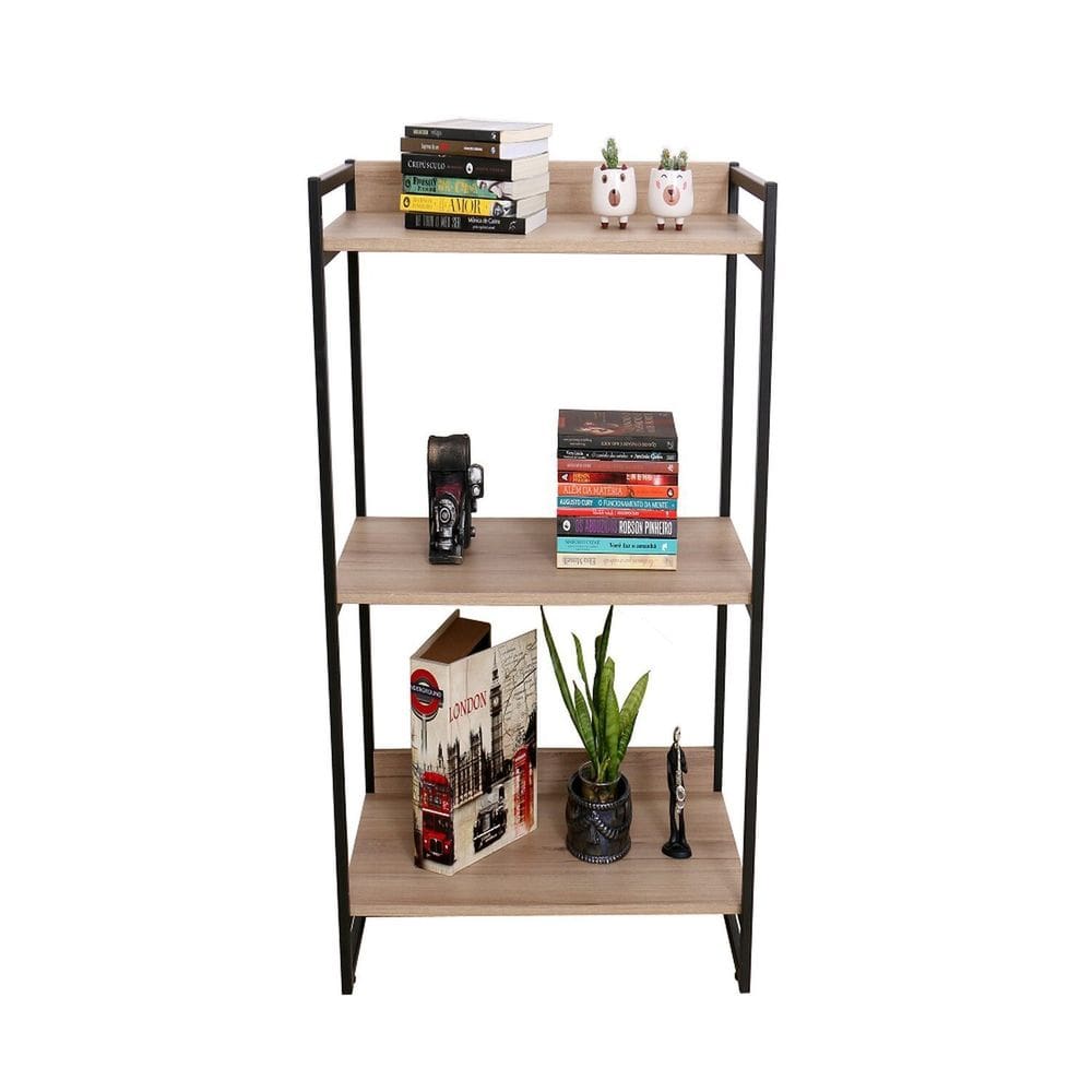 Estante City Estilo Industrial L 800/a 1040 Preto/Amadeirado