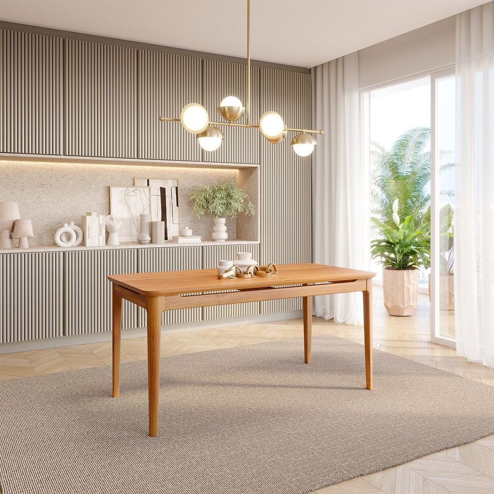 Mesa de Jantar 6 Lugares 160cm Miriti Cabecasa Madeiramadeira Caramelo