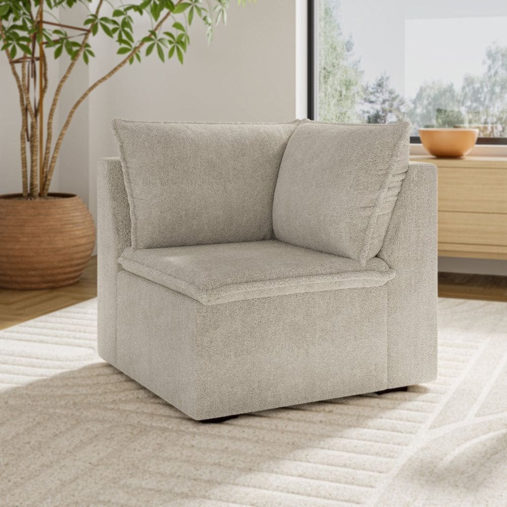 Sofá Modular de Canto 90cm Zen Cabecasa Madeiramadeira Off White