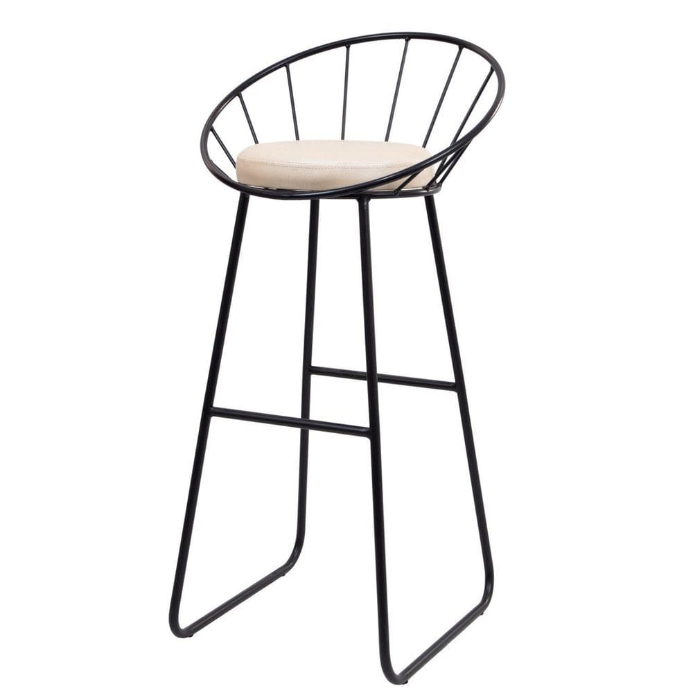 Banco Alto Sunset Banqueta Estofada Balcão Cozinha Churrasqueira Preto/Facto Pérola