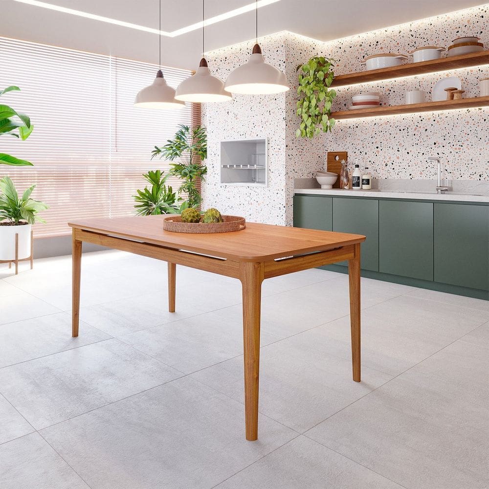 Mesa de Jantar 6 Lugares 180cm Miriti Cabecasa Madeiramadeira Caramelo