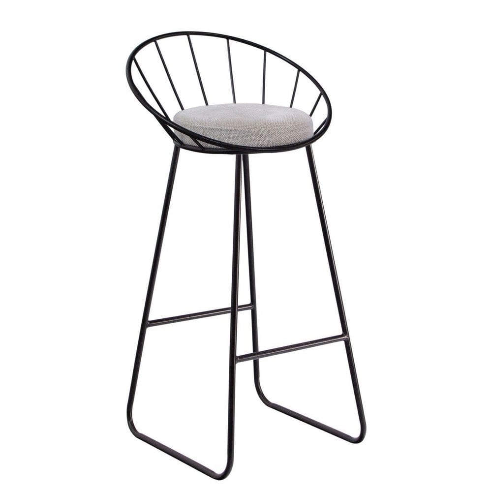 Banco Alto Sunset Banqueta Estofada Balcão Cozinha Churrasqueira Preto/Cinza Sottile