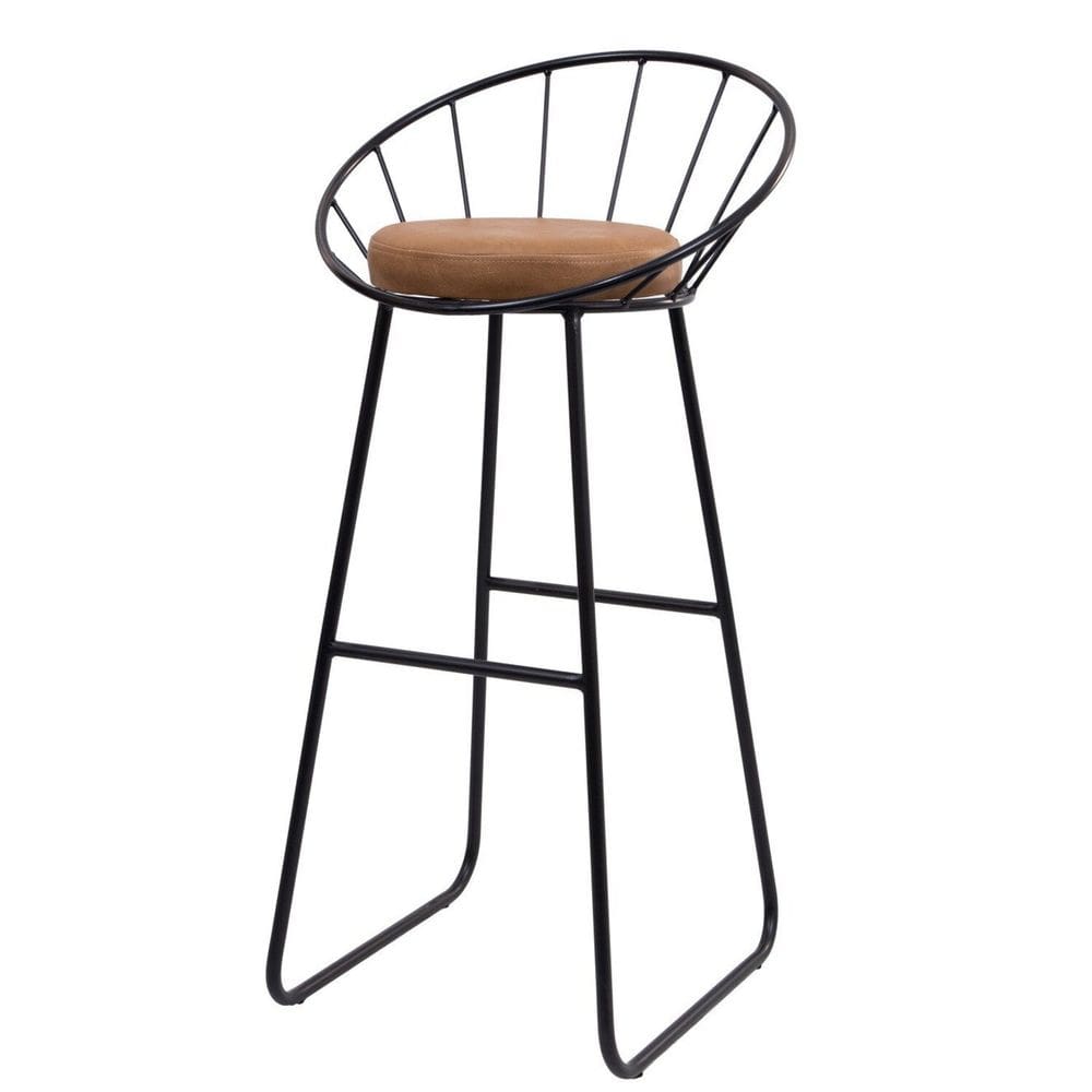 Banco Alto Sunset Banqueta Estofada Balcão Cozinha Churrasqueira Preto/Durango Kaki