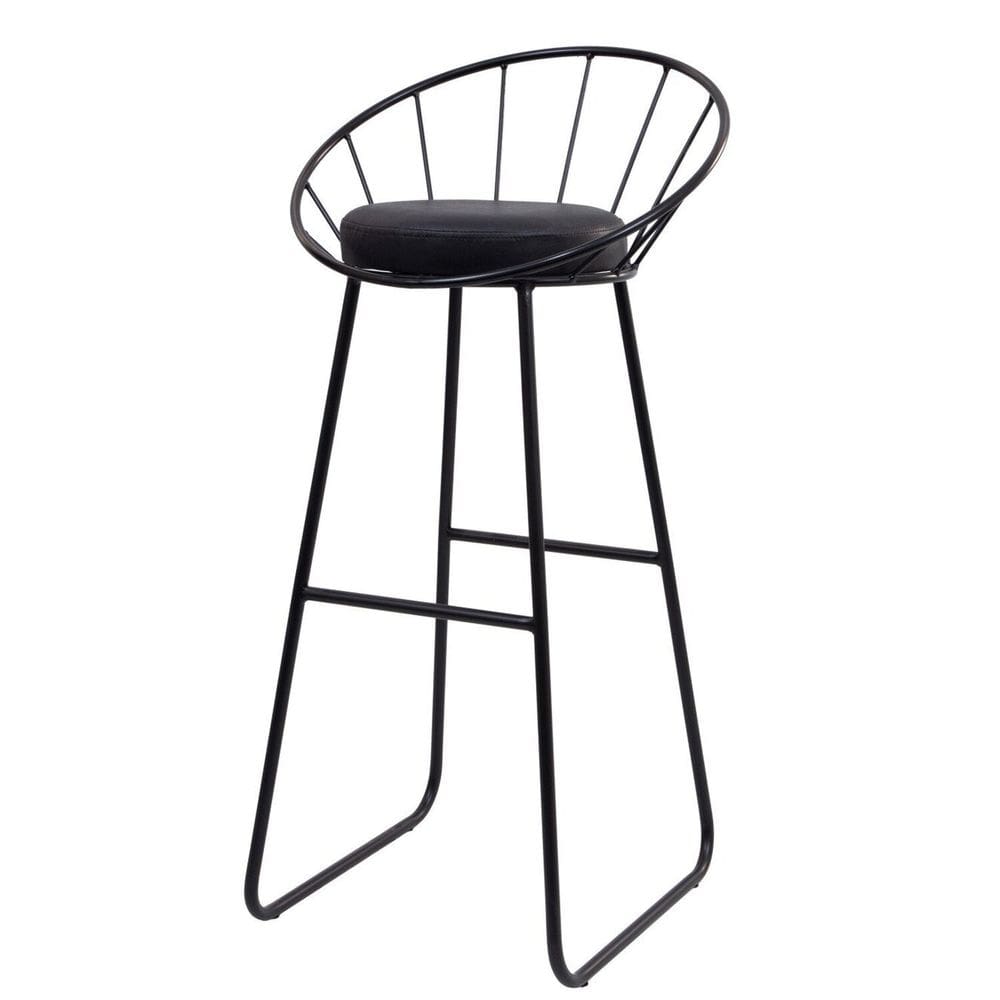 Banco Alto Sunset Banqueta Estofada Balcão Cozinha Churrasqueira Preto