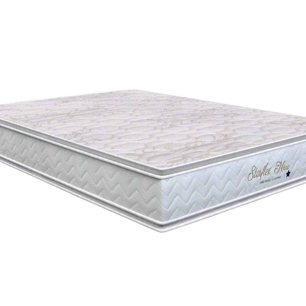 Colchão Full Twin Size Molas Molas ensacadas Ensacadas Starflex New 30x108x198cm Branco/Estampado
