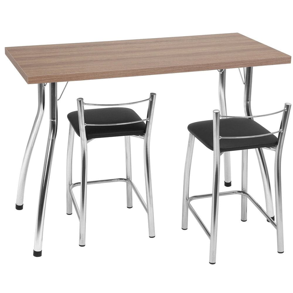 Conjunto Mesa e Cadeiras para Cozinha Nicole Preto/Mel