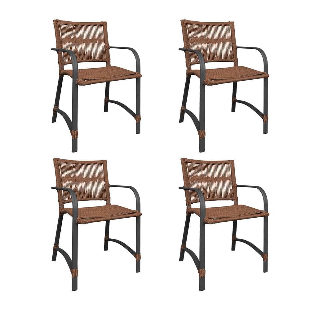 Kit 4 Cadeiras Resort Alumínio Fibra Torcida Oliva
