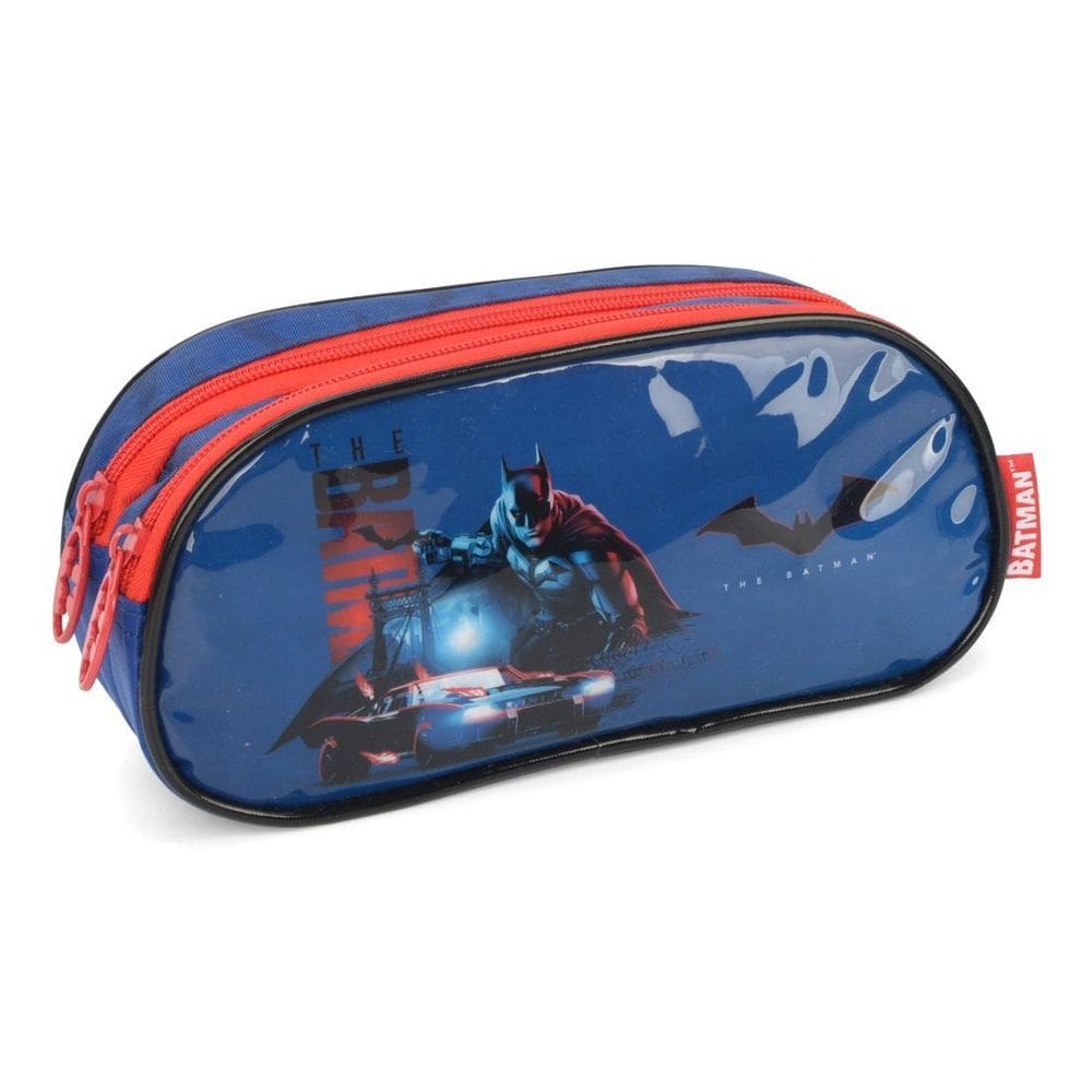 Estojo Duplo Azul Batman O Filme Escolar Luxcel