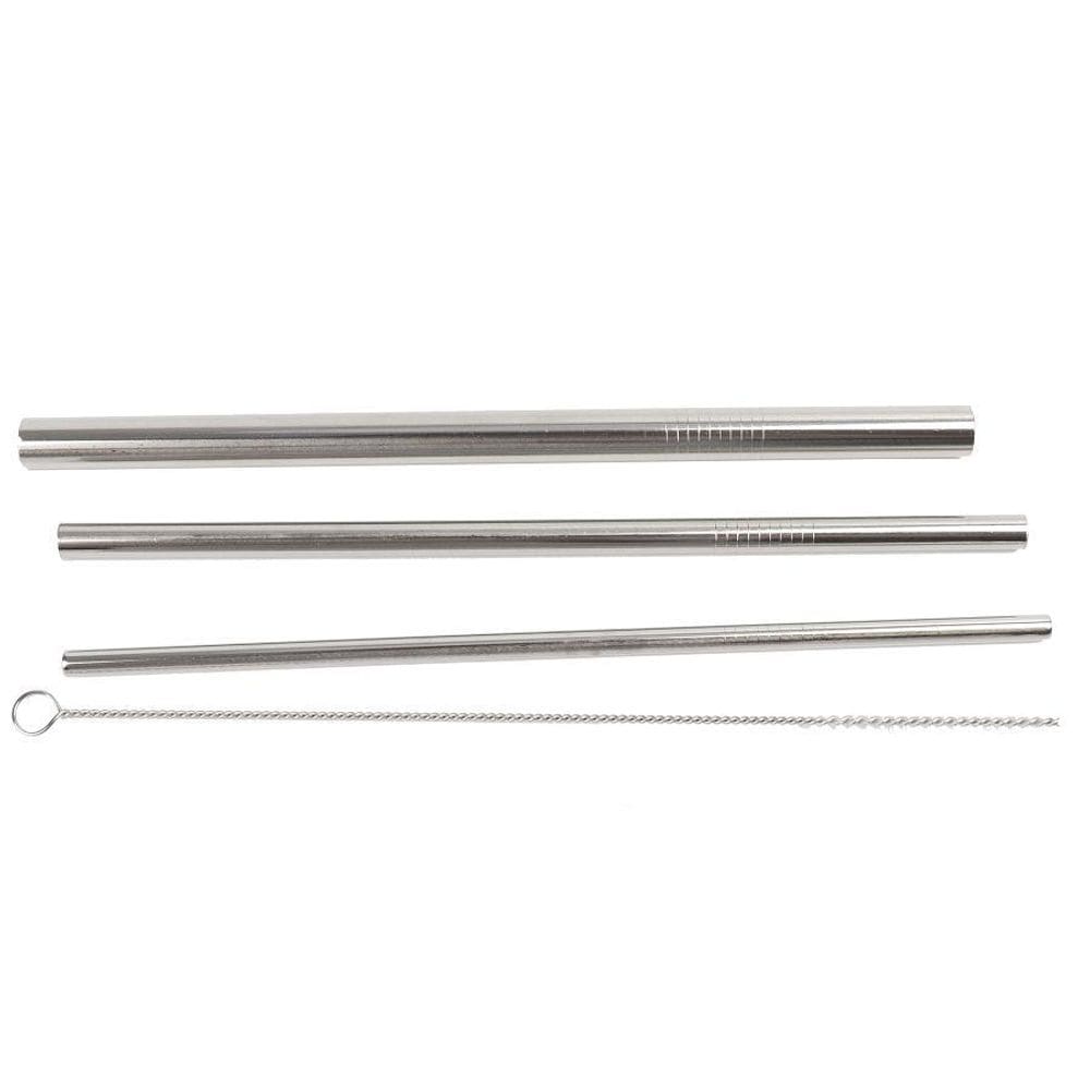 Kit 3 Canudos Inox Conjunto Reto Escova Limpeza 559Mtzi