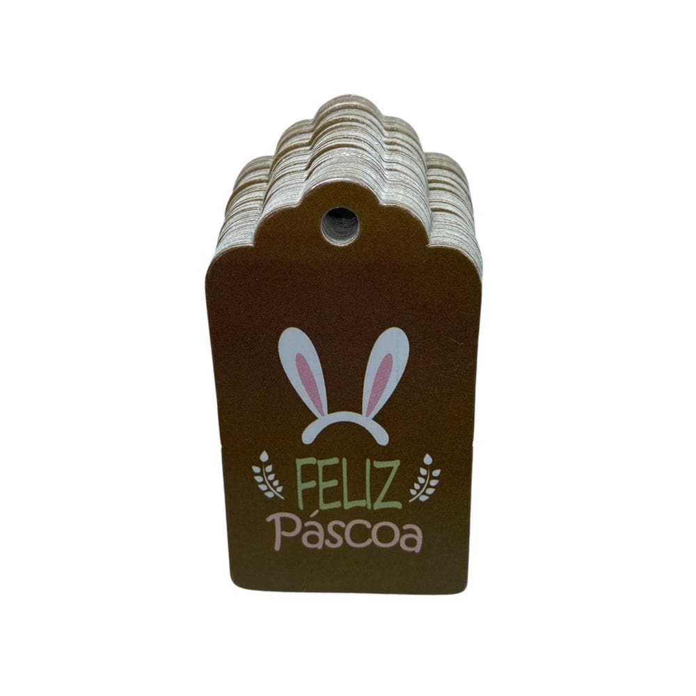 Tag Feliz Páscoa Cordão De Sisal Incluso 100 Unidades