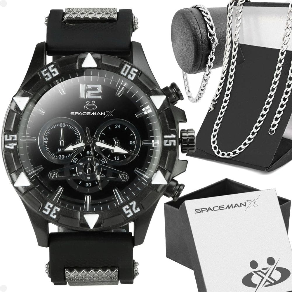 relogio masculino aço inox + pulseira + cordão prata grumet qualidade premium social casual