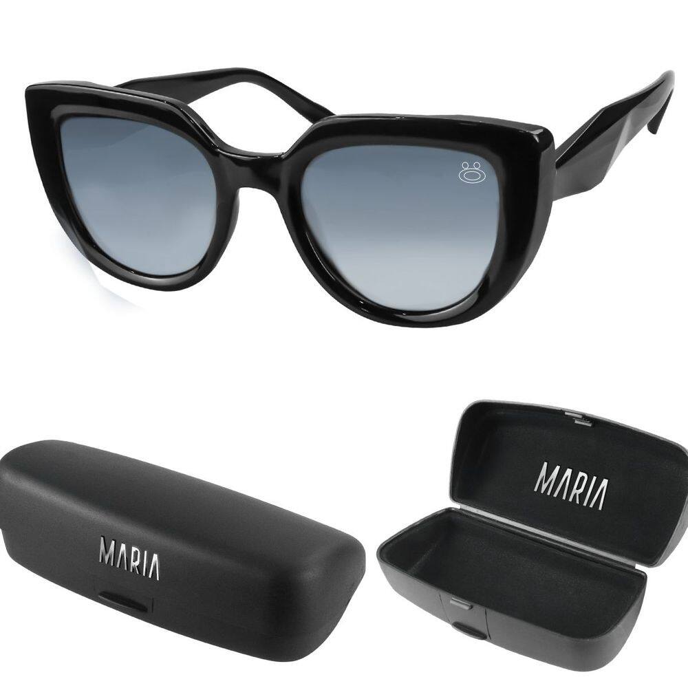case + oculos sol proteção uv social feminino praia vintage delicado moda preto verão
