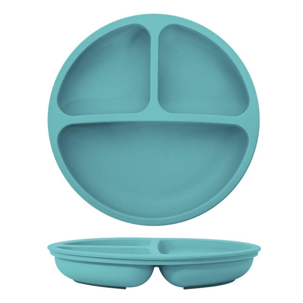 Prato De Silicone Com Divisória Kababy Azul