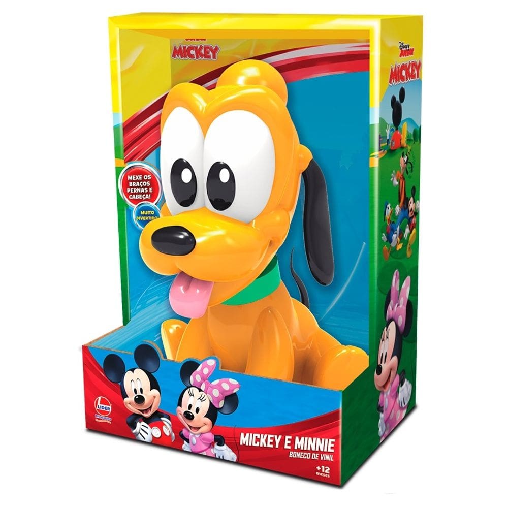 Pelúcia Pluto Cachorro do Mickey 22 cm de Vinil Atóxico
