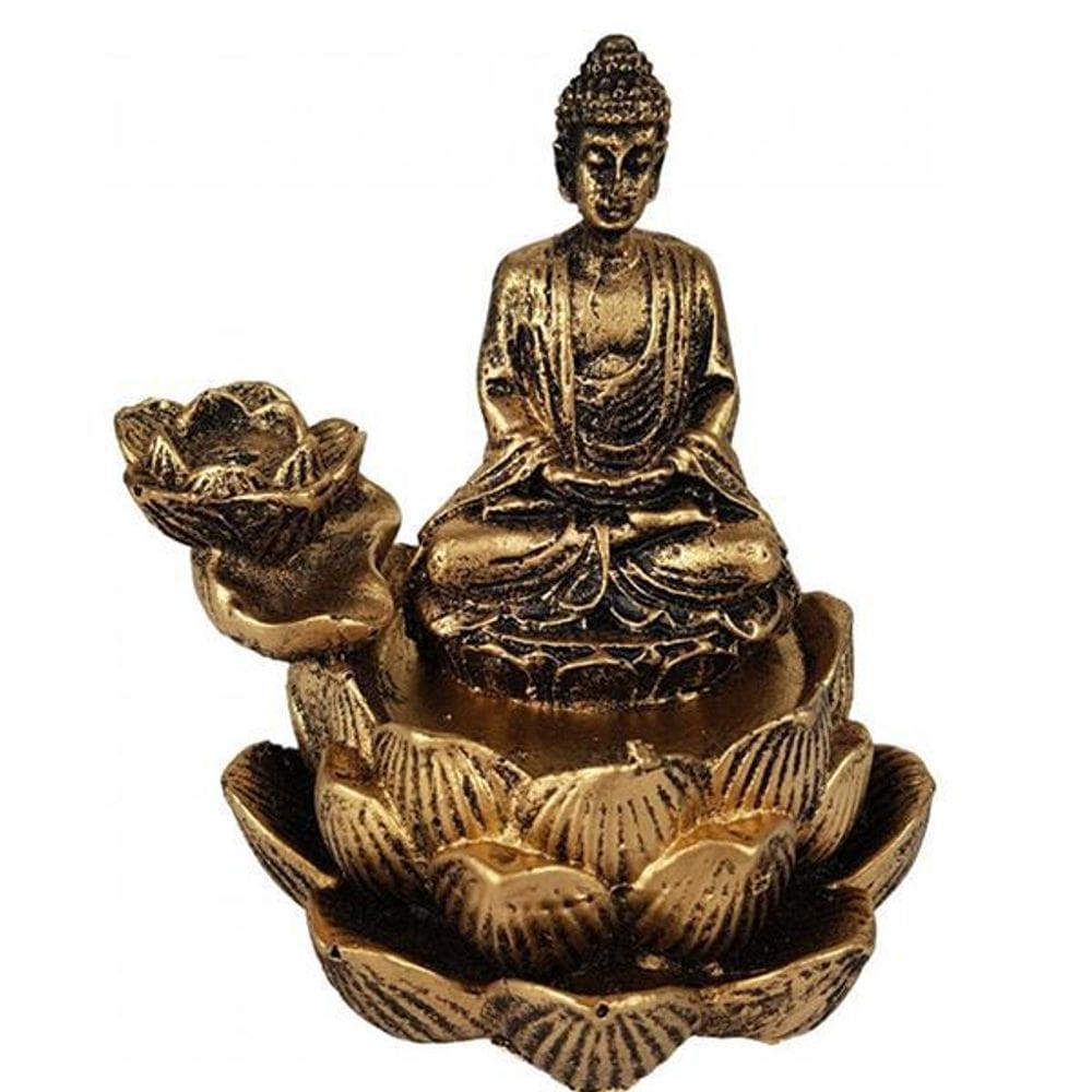 Incensario Buda Hindu Flor De Lotus 12Cm Resina 13081