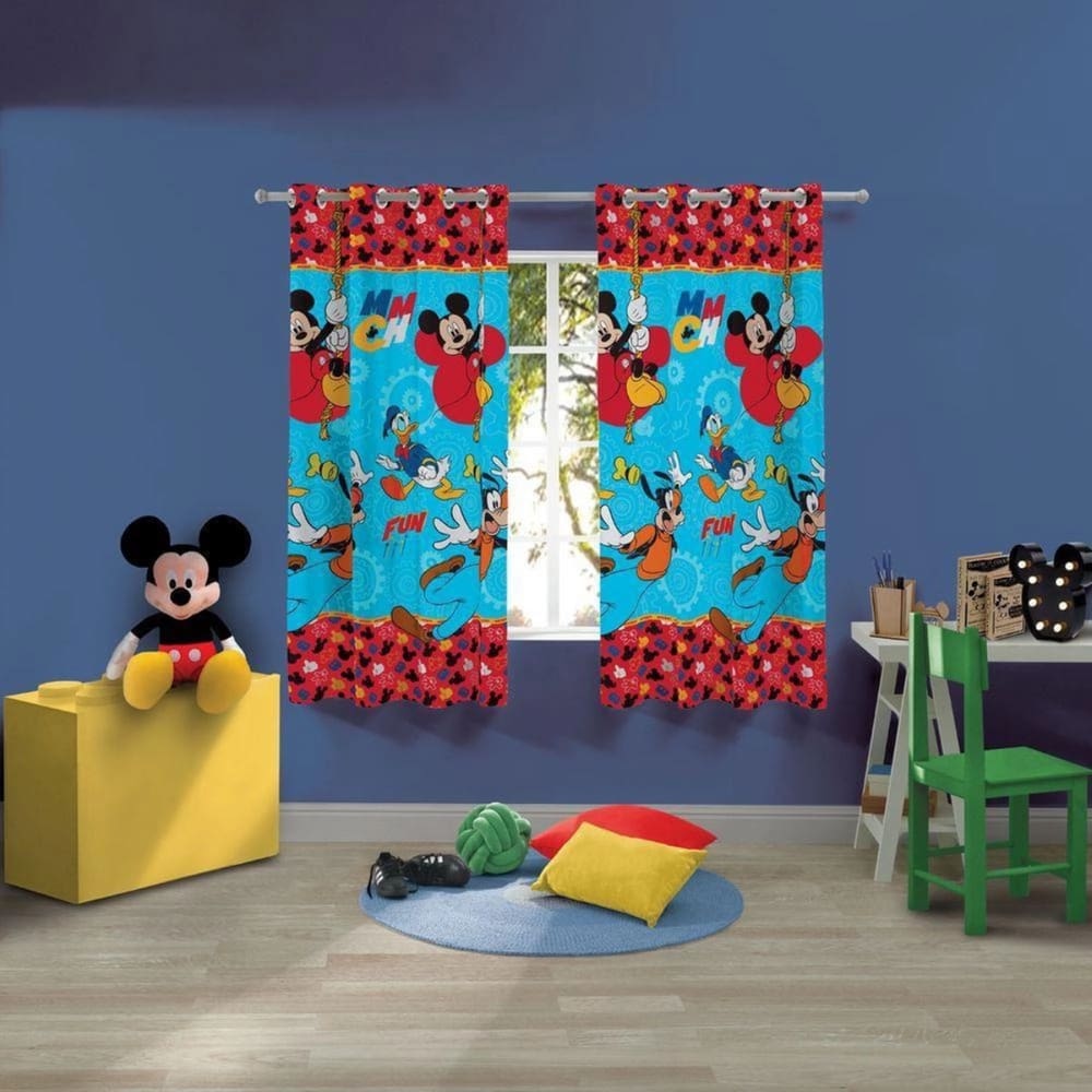 Cortina com ilhos Microfibra Infantil Estampada 2 peças 1,50x1,80