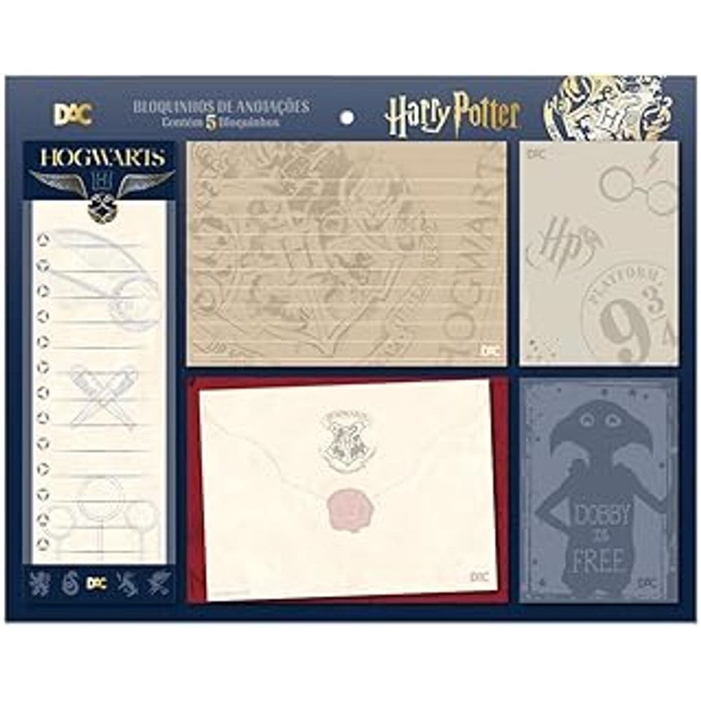 Bloco de Anotações Harry Potter - Kit com 5 Modelos Dac - 4623