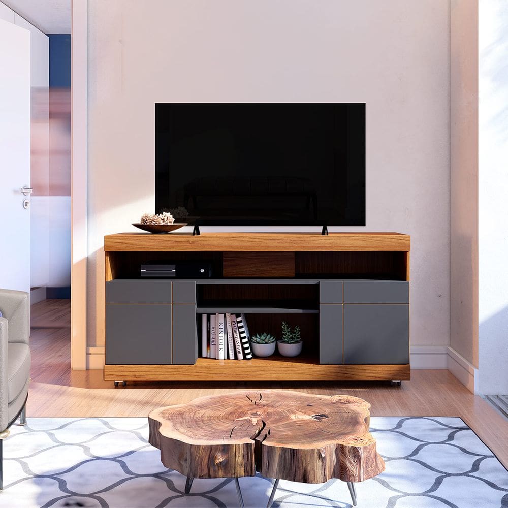 Rack para TV até 47 Pol com Rodízios 136x68cm Yara Colibri