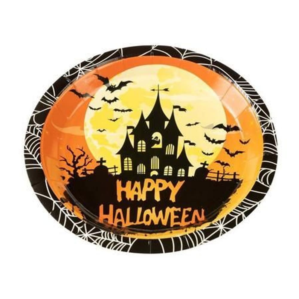 Prato Papel Halloween Castelo C/10 Silver